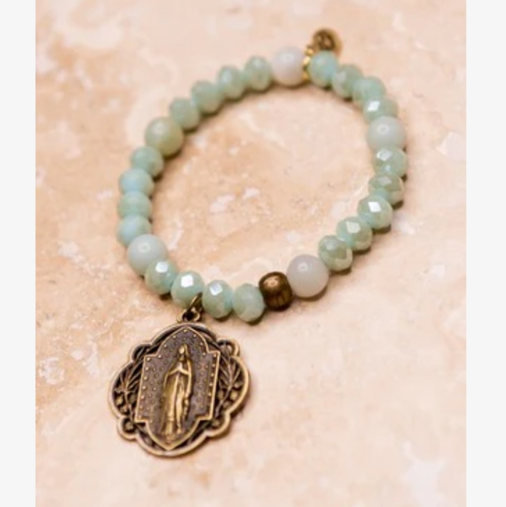 🆕Stone Beaded Bracelet with Charm